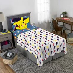 Buy 👍 Franco Manufacturing Pokemon "Lightening Bolt" Twin Sheet Set 🔔