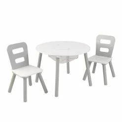 Flash Sale 😉 KidKraft Round Storage Table & Chair Set-Gray&White 😀