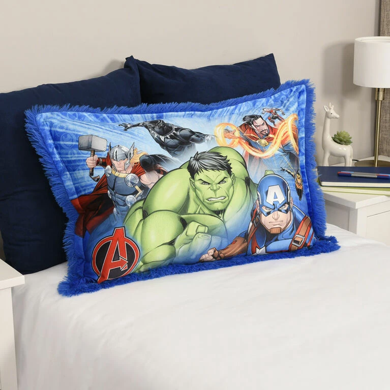 Best Sale π Nemcor Marvel Avengers Jumbo Funky Fur Pillow, 20" X 30" π - Image 2
