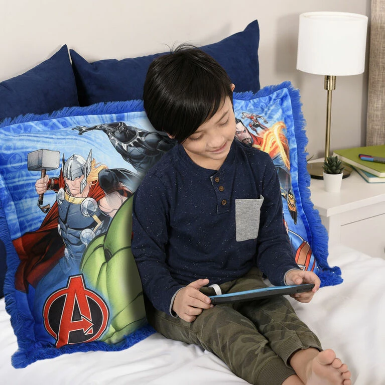 Best Sale π Nemcor Marvel Avengers Jumbo Funky Fur Pillow, 20" X 30" π - Image 3