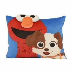 Cheap ✔️ Sesame Street Elmo 3D Decorative Throw Pillow For Kids Soft Plush Embroidered Cushion For 👧 Girls And Boys Gift Essential (13"x16") By Nemcor ✨