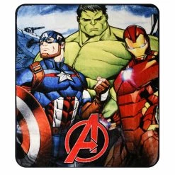 Wholesale ⭐ Nemcor Marvel Avengers Kids Fleece Throw Blanket (50x60"), Captain America, Iron Man And The Hulk 🧨