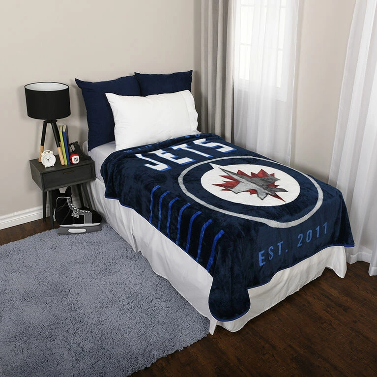 Flash Sale βοΈ Nemcor NHL Winnipeg Jets Plush Super Soft Blanket, 60" X 70" π - Image 3