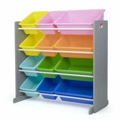 Discount 🧨 Toys R Us Humble Crew Grey Toy Storage Organizer With 12 Storage Bins 🧨