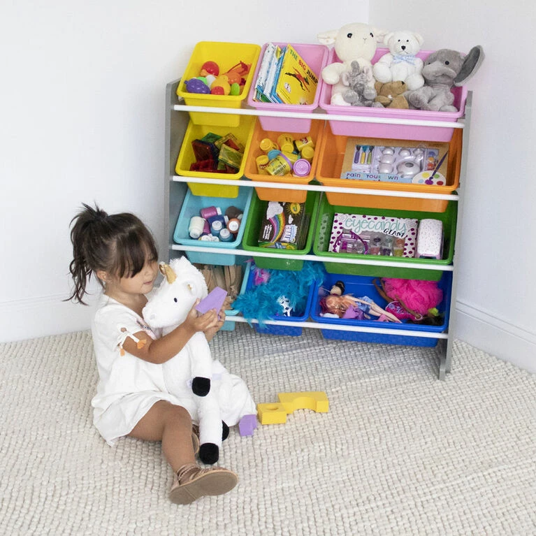 Discount 🧨 Toys R Us Humble Crew Grey Toy Storage Organizer With 12 Storage Bins 🧨 - Image 7