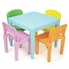 Flash Sale 👍 Babies R Us Humble Crew Kids Plastic Table & 4 Chairs, Modern Brights 👏