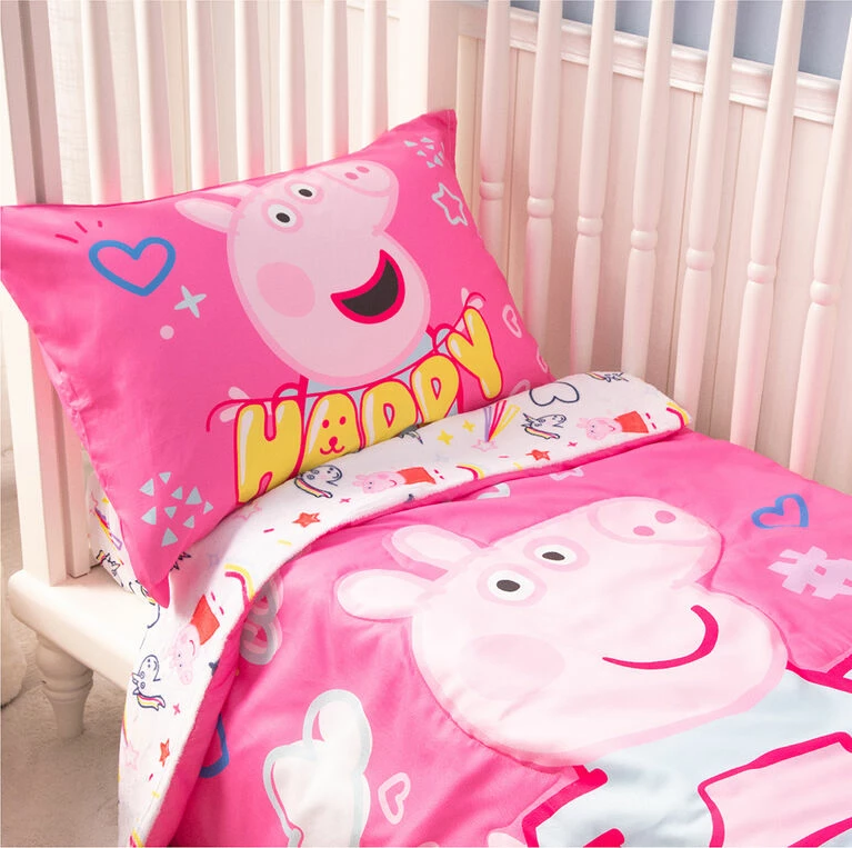 Wholesale β Peppa Pig 3 Piece Toddler Bedding Set With Reversible Comforter, Fitted Sheet And Pillowcase By Nemcor π€©