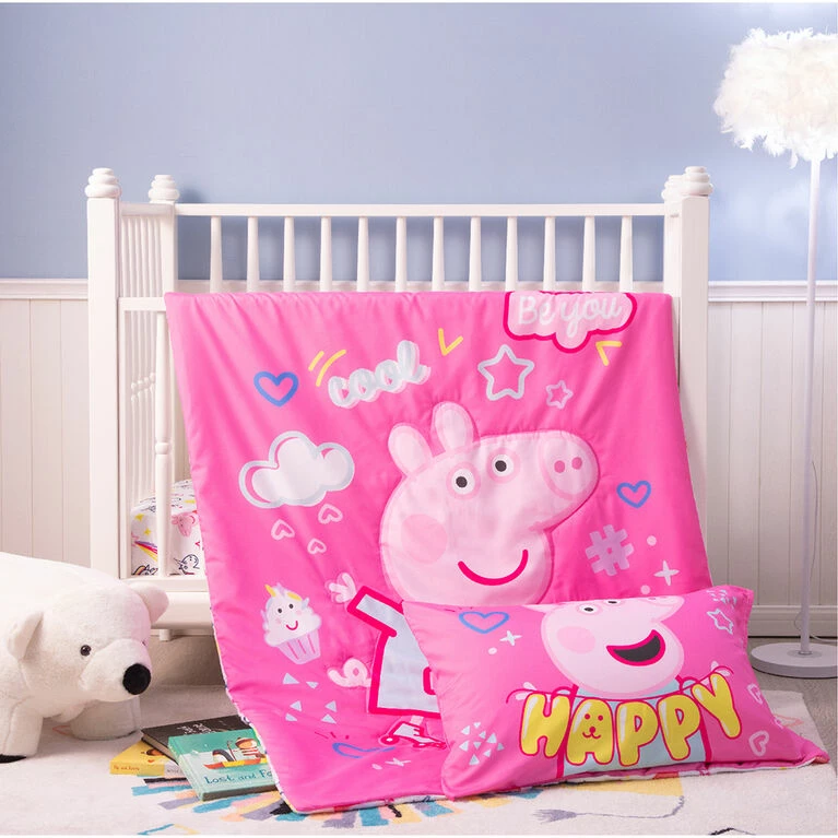 Wholesale β Peppa Pig 3 Piece Toddler Bedding Set With Reversible Comforter, Fitted Sheet And Pillowcase By Nemcor π€© - Image 2