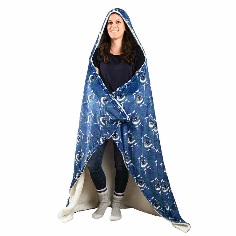 Best reviews of π Nemcor NHL Vancouver Canucks Hooded Wearable Throw Blanket, 50" X 70" π - Image 3