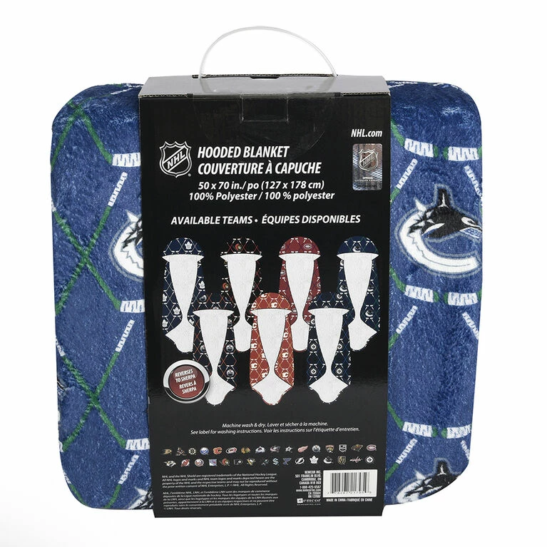 Best reviews of π Nemcor NHL Vancouver Canucks Hooded Wearable Throw Blanket, 50" X 70" π - Image 6