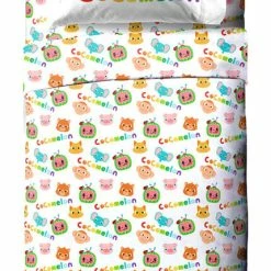Promo 👍 CoComelon 'Animals' 3-Piece Twin Sheet Set, 100% Polyester 😉