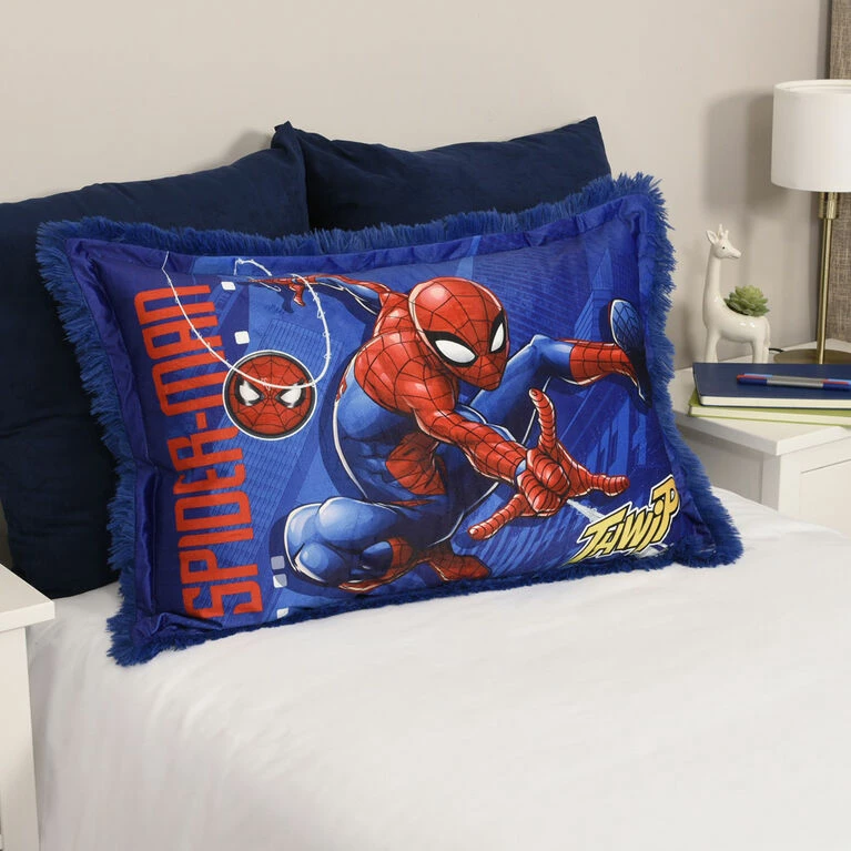 Budget π Nemcor Marvel Spider-Man Kids Jumbo Funky Fur Pillow, 20" X 30" β - Image 2
