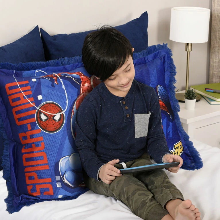 Budget π Nemcor Marvel Spider-Man Kids Jumbo Funky Fur Pillow, 20" X 30" β - Image 3