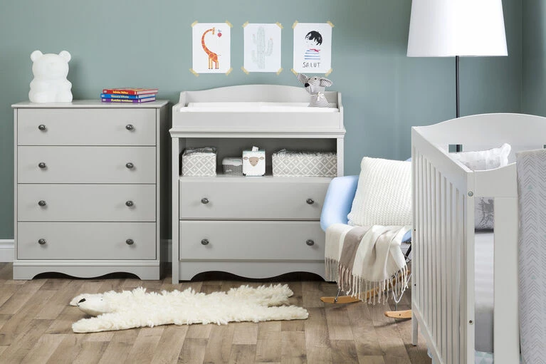 Budget π South Shore Angel Changing Table With Drawers- Soft Gray π - Image 3