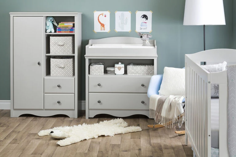 Budget π South Shore Angel Changing Table With Drawers- Soft Gray π - Image 4