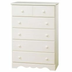Promo ⌛ South Shore ☀️ Summer Breeze 5-Drawer Chest 👗 Dresser- White Wash 🧨