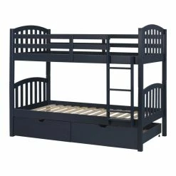 New 🧨 South Shore, Bunk Beds And Rolling Drawers Set - Navy Blue 👏