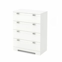 Promo 🛒 South Shore Reevo 4-Drawer Chest 👗 Dresser- Pure White 🌟
