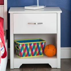 Deals 🎉 South Shore Fusion 1-Drawer Nightstand - End Table With Storage- Pure White 👍
