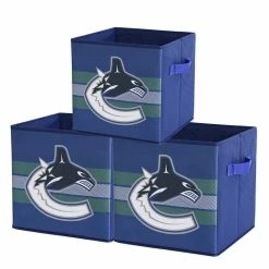 Wholesale 👍 Nemcor NHL Vancouver Canucks Foldable Storage Basket Bin Containers (Pack Of 3) ❤️