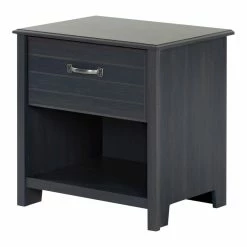 Discount ✔️ South Shore Ulysses 1-Drawer Nightstand - End Table With Storage- Blueberry 🔥
