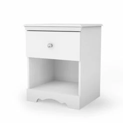 Best deal 👍 South Shore Crystal 1-Drawer Nightstand - End Table With Storage- Pure White ✔️