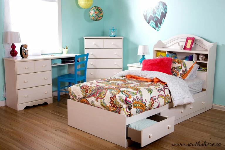 Buy βοΈ South Shore βοΈ Summer Breeze 1-Drawer Nightstand - End Table With Storage- White Wash π - Image 6