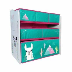 Flash Sale 💯 Danawares Llama Toy Organizer/Bookshelf With 6 Fabric Bins 🧨