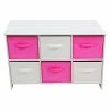 Coupon 🔥 Danawares Pink/White Wood Storage Bench With Bins ✔️