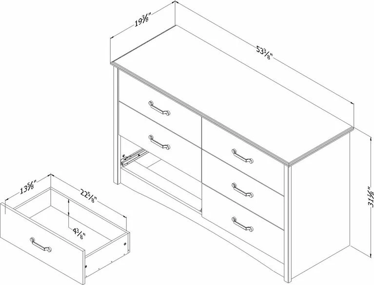 Wholesale 𧨠South Shore, 6-Drawer Double π Dresser - Seaside Pine β - Image 5