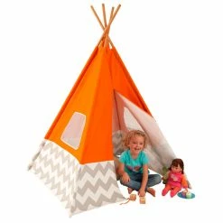 Best Sale 😉 KidKraft Deluxe Play Teepee - Orange 🤩