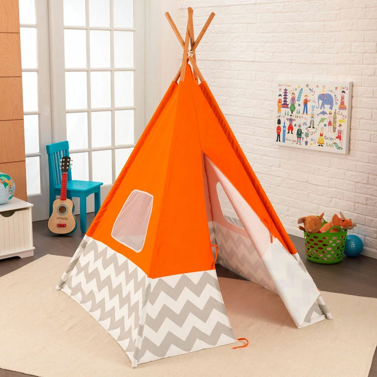 Best Sale π KidKraft Deluxe Play Teepee - Orange π€© - Image 3