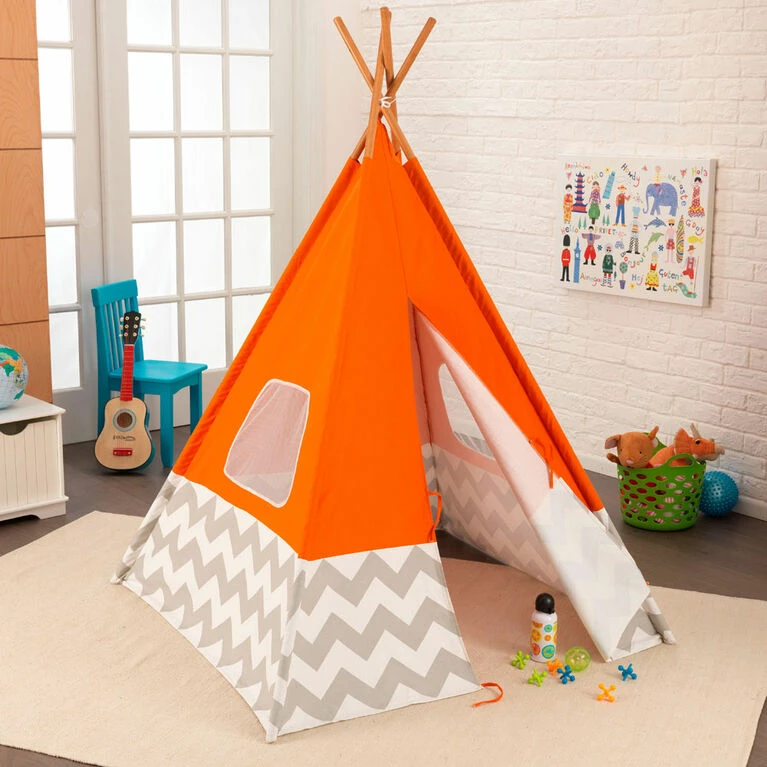 Best Sale π KidKraft Deluxe Play Teepee - Orange π€© - Image 4
