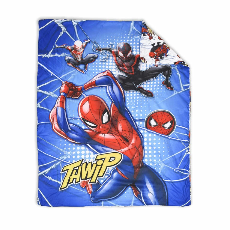 Outlet π Marvel Spiderman 3 Piece Toddler Bedding Set With Reversible Comforter, Fitted Sheet And Pillowcase By Nemcor π - Image 2