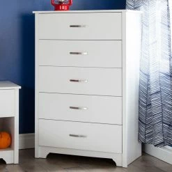 Discount 🛒 South Shore Fusion 5-Drawer Chest- Pure White 👏