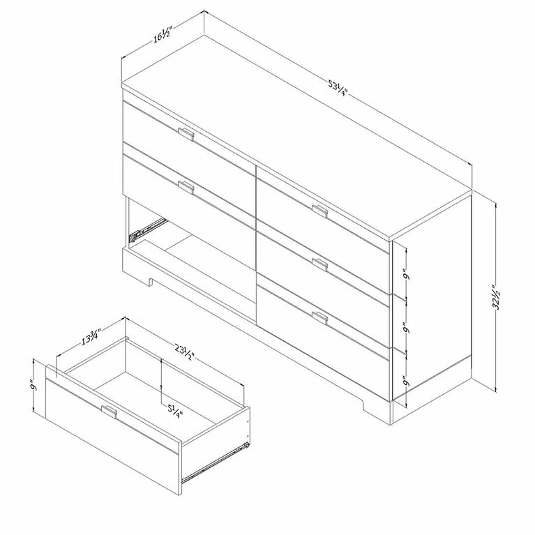 Wholesale π South Shore Reevo 6-Drawer Double π Dresser- Pure White π― - Image 4
