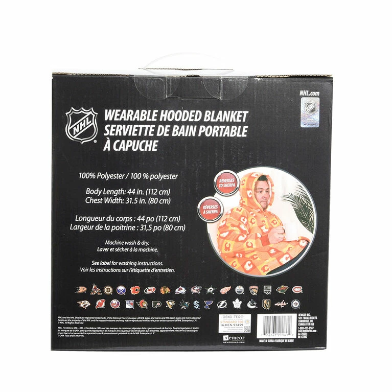 Promo π Nemcor NHL Calgary Flames Oversized Wearable Sherpa Hooded Blanket, One Size Fits Most β¨ - Image 5