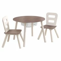 Hot Sale 🥰 KidKraft Round Storage Table & Chair Set - Gray ✔️