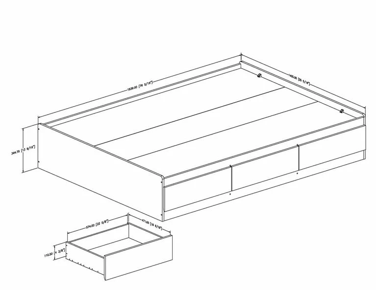 Discount π South Shore Little Treasures Mates Bed With 3 Drawers- Country Pine π - Image 4
