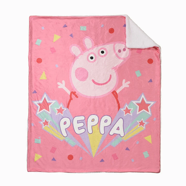 Coupon π₯° Nemcor Peppa Pig Sherpa Throw Blanket, 60 X 80 Inches π―