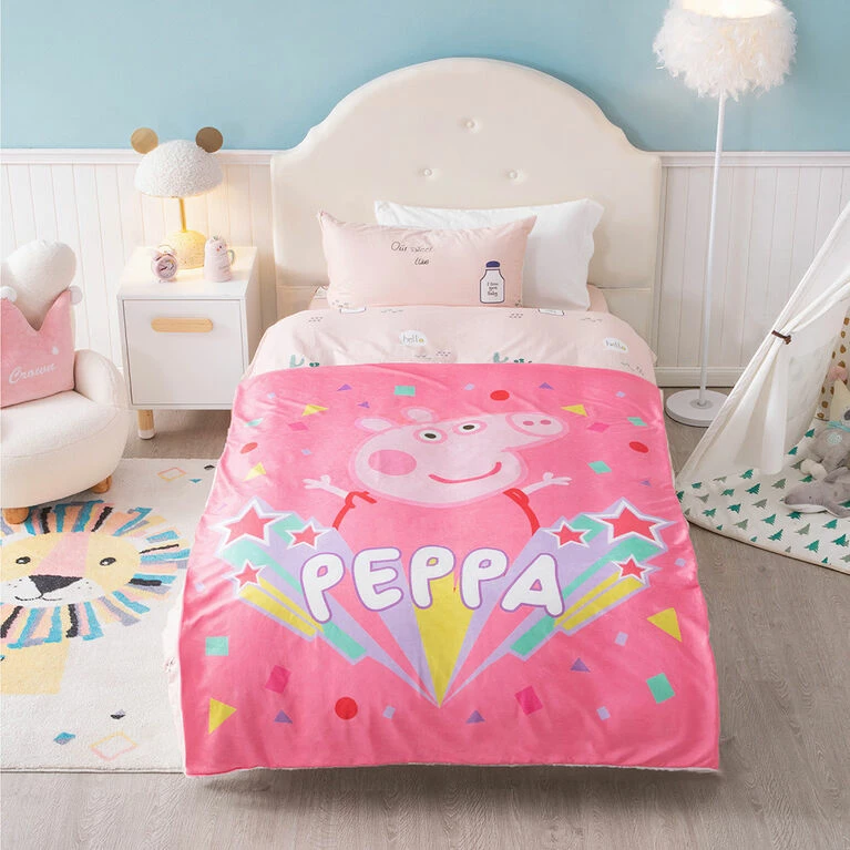 Coupon π₯° Nemcor Peppa Pig Sherpa Throw Blanket, 60 X 80 Inches π― - Image 2