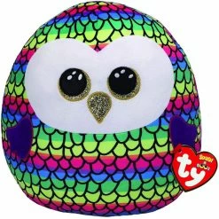 Cheapest 🎁 Ty Squish Owen Rainbow Owl 14 Inch 💯