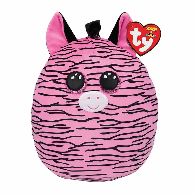 Buy π Ty Squish Zoey Pink And Black Striped Zebra 10 Inch β
